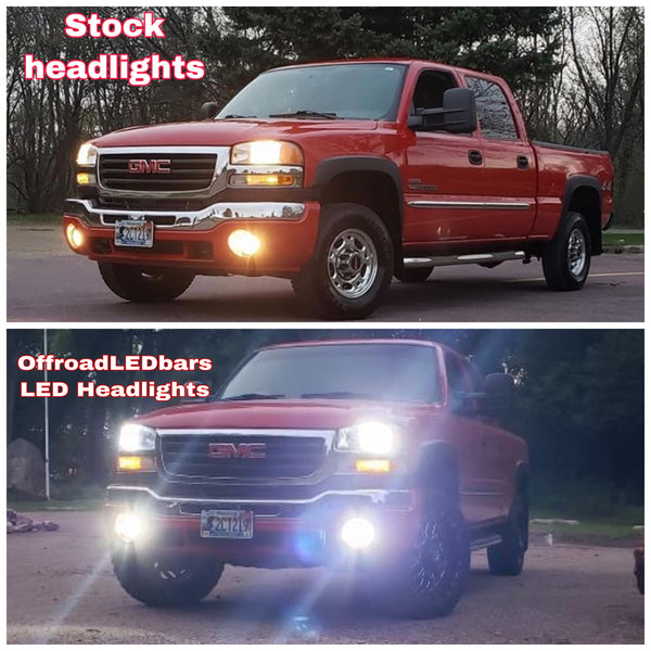 1999 2006 Chevrolet Silverado GMC Sierra 1500 2500 LED Headlights Hig OffroadLEDbars
