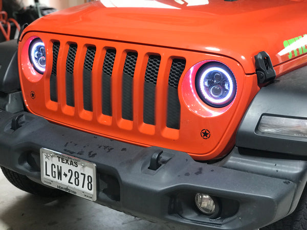 2018 2019 2020 Jeep JL Wrangler/Gladiator RGB HALO LED headlights