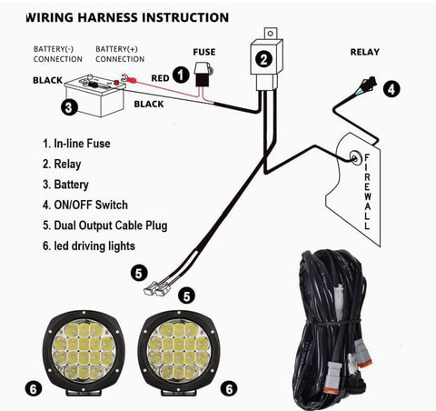 5 inch round LED work lights pair - OffroadLEDbars