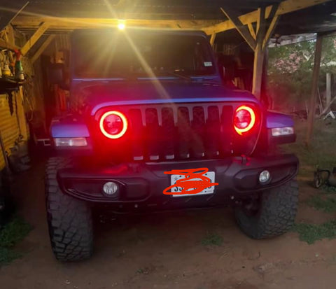 TRUE 9 inch Crystal Wrangler/Gladiator RGB headlamps - OffroadLEDbars