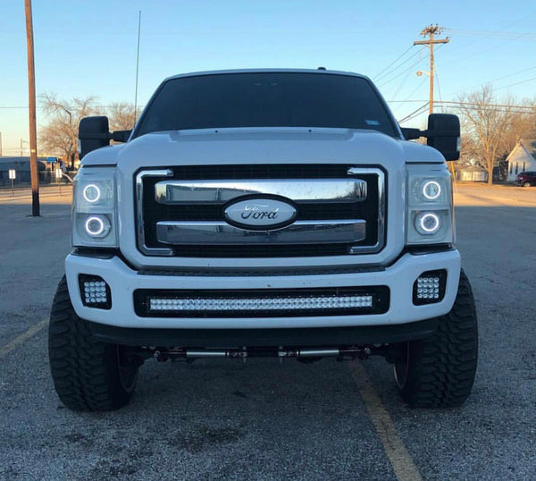 2011-2016 Ford F250 F350 F450 40 inch curved light bar kit for bumper opening - OffroadLEDbars