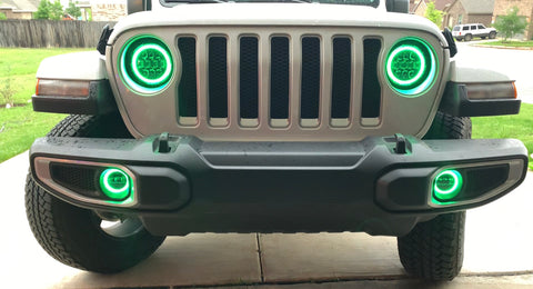 2018 2019 2020 Jeep JL Wrangler RGB HALO LED headlights AND Fog lights - OffroadLEDbars