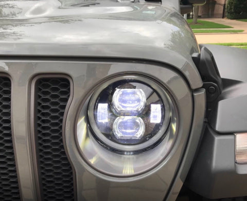 TRUE 9 inch DRL Halo LED HEADLIGHTS FOR JEEP WRANGLER JL 2018 2019 - OffroadLEDbars