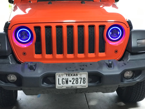 2018 2019 2020 Jeep JL Wrangler RGB HALO LED headlights - OffroadLEDbars