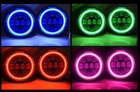 Spider eyes 2008 -2017 Jeep Wrangler RGB LED Halo Headlights and fog lights - OffroadLEDbars