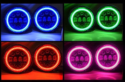 Spider eyes 2008 -2017 Jeep Wrangler RGB LED Halo Headlights and fog lights - OffroadLEDbars