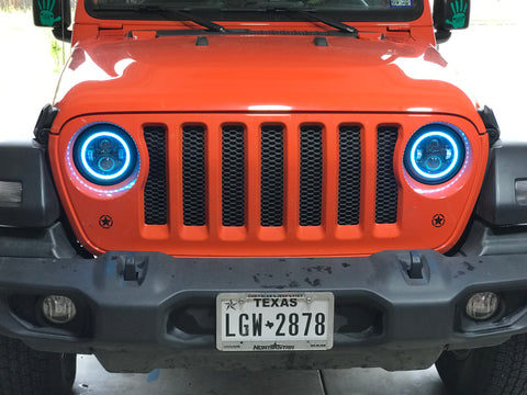 2018 2019 2020 Jeep JL Wrangler RGB HALO LED headlights - OffroadLEDbars