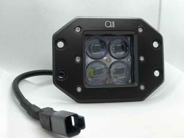 2-3 Inch Dual LED Cube Kit With Flush Mounts Reverse Lights
