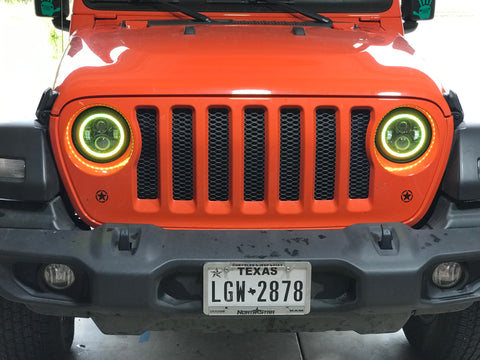 2018 2019 2020 Jeep JL Wrangler RGB HALO LED headlights - OffroadLEDbars