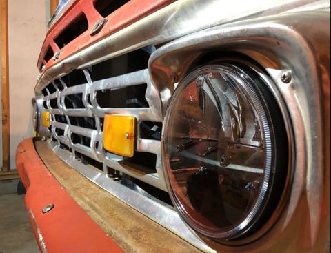 7 inch round SPLIT series LED headlamp kit Jeep, Old School Chevy, Ford, GMC, - OffroadLEDbars