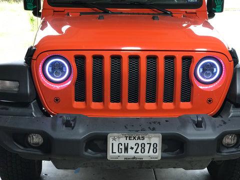 2018 2019 2020 Jeep JL Wrangler RGB HALO LED headlights - OffroadLEDbars